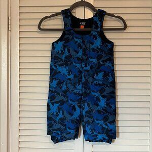 The Children's Place snow pants bib overalls dinosaurs blue 12-18 months